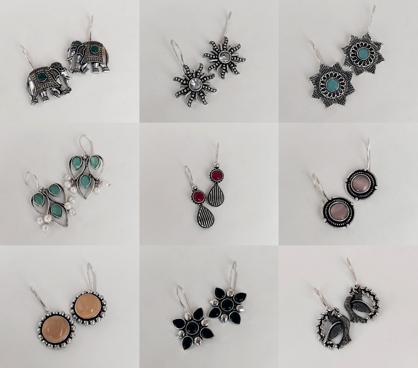 Premium Set of 9 Earrings for Girls