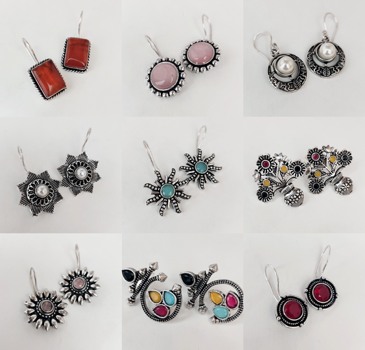 Combo of 9 Designer Earrings for Girls