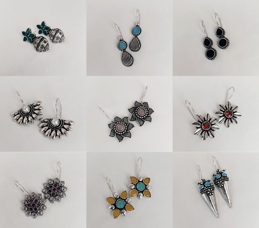 Combo of 9 Designer Earrings for Girls